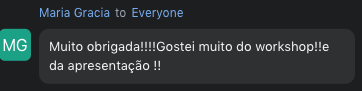 Depoimento de aluna sobre o workshop